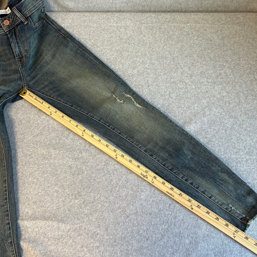 Zara Skinny Jeans Blue Distressed Raw Hem Casual Normcore Everyday Womens US 4 - Picture 11 of 12